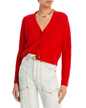 Shop Aqua Cashmere V-neck Cashmere Cardigan - 100% Exclusive In Red Orange