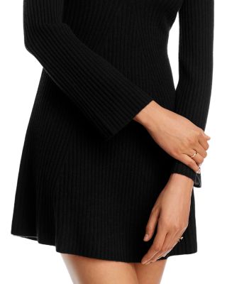 100% Cashmere Contour Ribbed Mini Dress - Exclusive