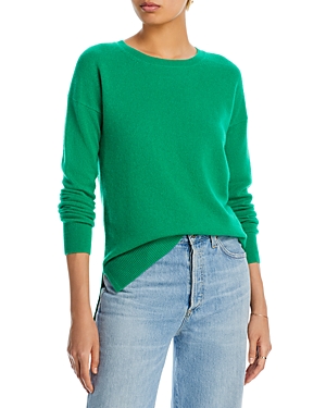 Aqua Cashmere High Low Crewneck Cashmere Sweater - 100% Exclusive In Jade