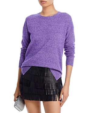 Aqua Cashmere High Low Crewneck Cashmere Sweater - 100% Exclusive In Violet Twist