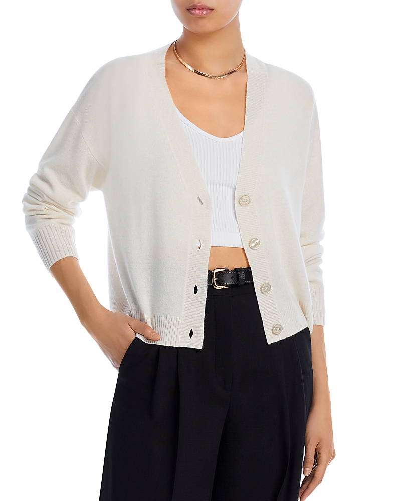 AQUA CASHMERE V-NECK CARDIGAN - EXCLUSIVE