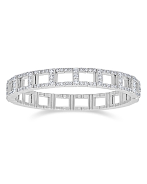 18K White Gold Diamond H Stretch Bracelet