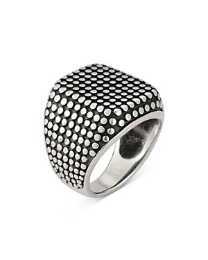 Milanesi And Co Dotted Square Signet Ring In Silver