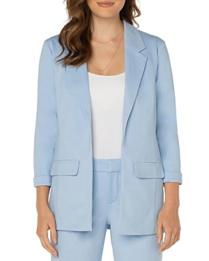 Liverpool Los Angeles Princess Detail Boyfriend Blazer In Misty Blue