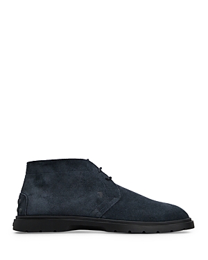 Tod's Men's Lace Up Desert Boots In Blue