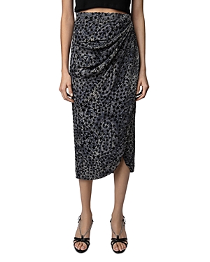 Zadig & Voltaire Zadig&voltaire Womens Noir Jamelia Paisley-print Star-appliqué Woven Midi Dress In Noir