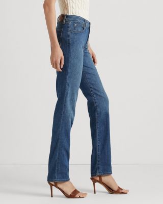 Mid-Rise Straight Jeans in Ocean Blue