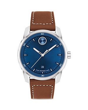 Shop Movado Bold Verso Stainless Steel Watch, 42mm In Blue/brown
