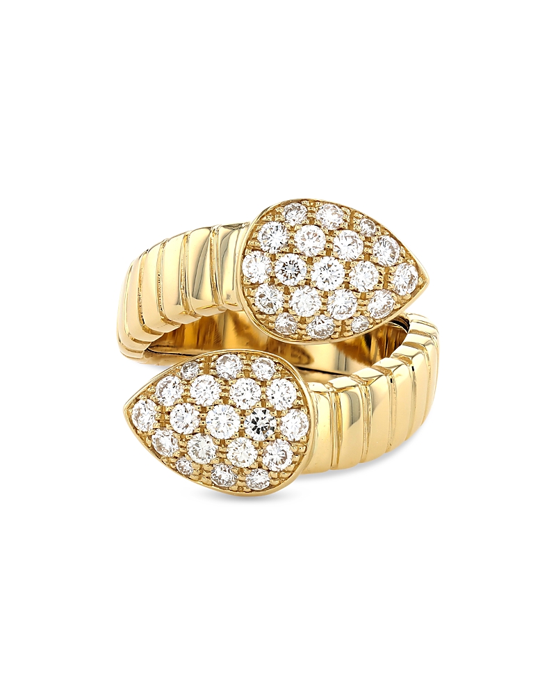 Alberto Milani Women's Via Brera 18k Yellow Gold & Pavé Diamond Bypass Pear Ring In Gold