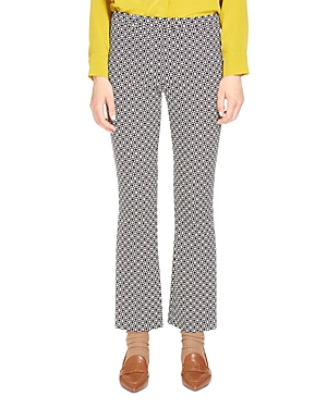 Max Mara Belford Geometric Jacquard Pants In Ecru