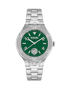 Shop Versus Vittoria Crystal Watch, 38mm In Green/silver