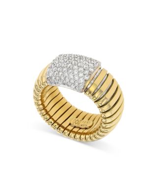 18K White & Yellow Gold Via Mercanti Diamond Pav&eacute; Tubogas Ring
