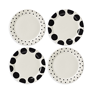 Shop Kate Spade New York On The Dot Assorted Dinner Plates, Set Of 4 In White