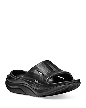 Shop Hoka Men's Ora Slide 3 Slip On Recovery Sandals In Black/black
