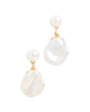 Shashi Iianthia Cultured Freshwater Pearl Drop Earrings In 14k Gold Plated Sterling Silver In White