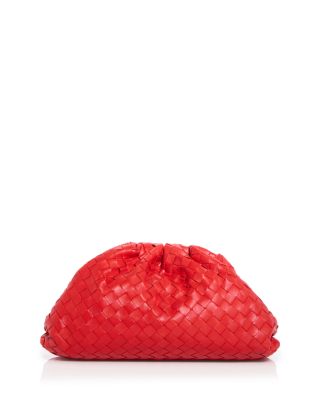Bottega Veneta Large Intrecciato Leather Pouch In Red