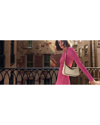 Aren Embossed Logo Monogram Leather Hobo