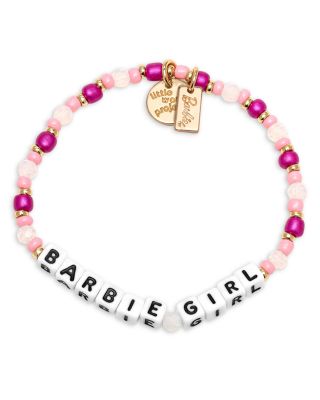 Barbie Girl Beaded Stretch Bracelet in Gold Tone