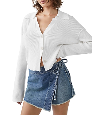 Free People Ella Button-up Sweater In Ivory