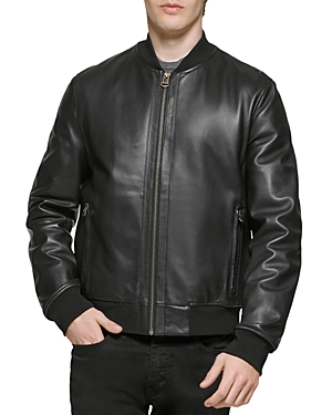 Cole Haan Bonded Leather Varsity Jacket