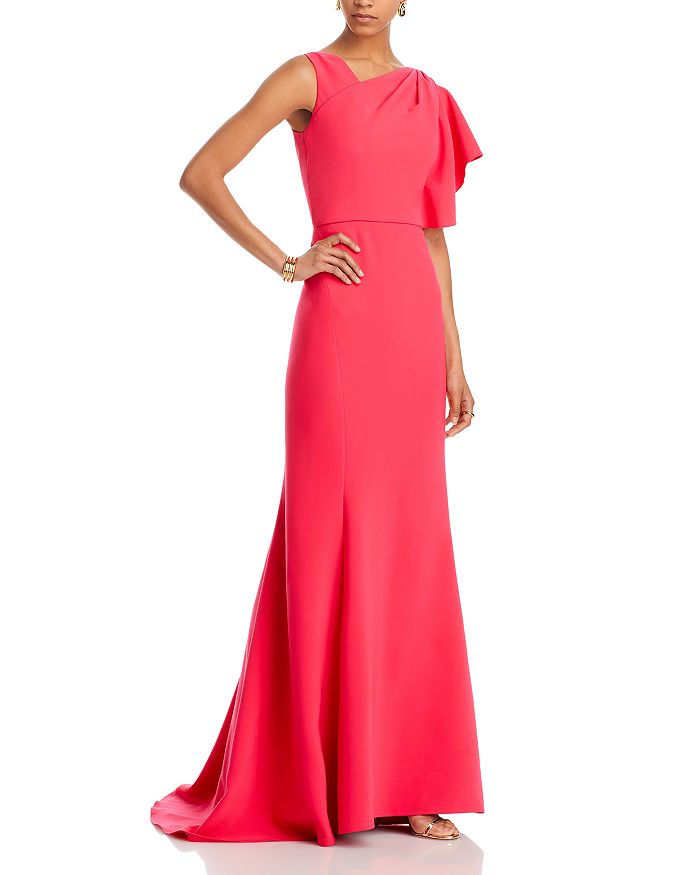 Amsale Asymmetric Fit and Flare Gown | Bloomingdale's