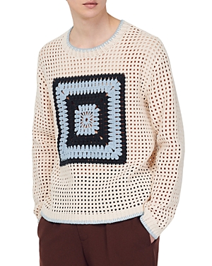 Sandro Crochet Knit Sweater