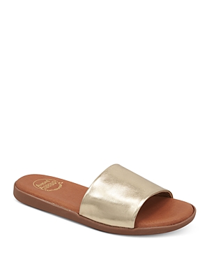 Andre Assous Paloma Woven Slide Sandal In Platino