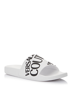 Versace Jeans Couture Men's Slip On Slide Sandals In White
