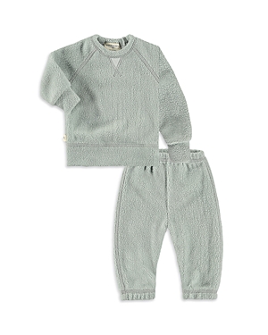 Paigelauren Boys' Sherpa Raglan Top & Trousers Set - Little Kid In Grey