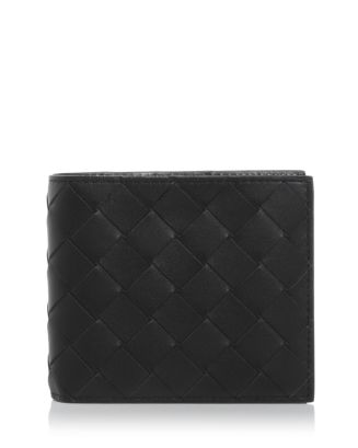 BOTTEGAVENETA leather INTRECCIATO Cassette Round Zip Bifold Wallet Wallet black