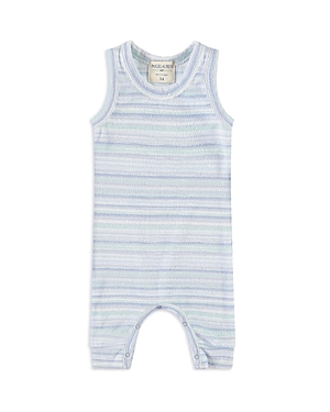 Shop Paigelauren Unisex Loop Terry Tank Multi Stripe Whim-zzz Romper - Baby In Blue Multi Stripe