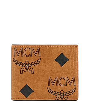 Mcm Aren Maxi Mn V1 Small Wallet In Cognac/black