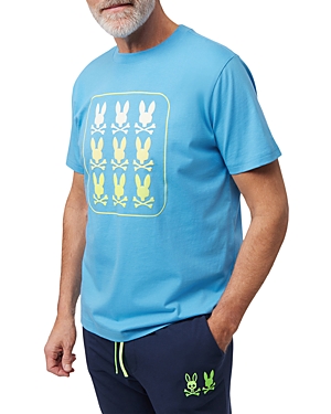 Psycho Bunny Barker Pima Cotton Graphic Tee In Cool Blue