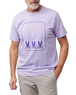 Psycho Bunny Barker Pima Cotton Graphic Tee In Digital Lavender