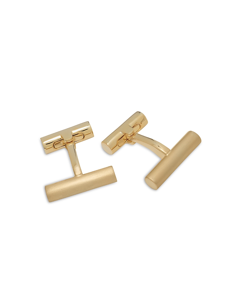 Link Up Gold Tone Bar Cufflinks In Gold