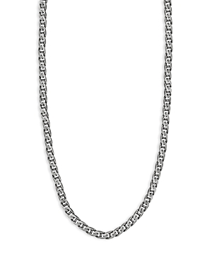 Men's Sterling Silver Oxidized Mariner Link Chain Necklace, 22