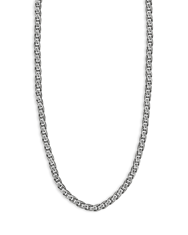 Milanesi And Co Men's Sterling Silver Oxidized Mariner Link Chain Necklace, 24 In Silver