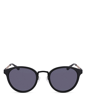 Shop Shinola Arrow Round Sunglasses, 50mm In Matte Black/gray Solid