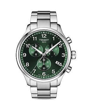 Shop Tissot Chrono Xl Watch, 45mm In Green/silver