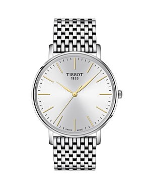 Tissot Men's Swiss Everytime Stainless Steel Bracelet Watch 40mm In Silver
