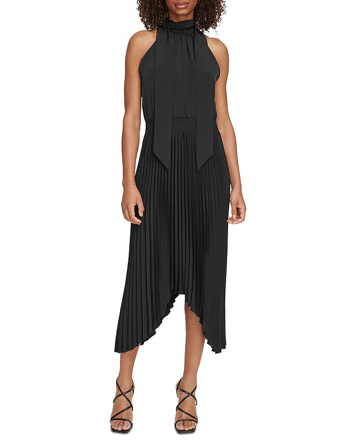KARL LAGERFELD PARIS Pleated Color Blocked Dress