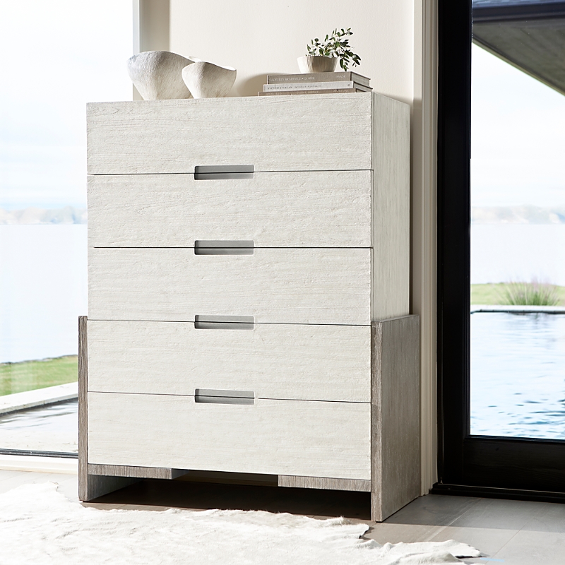 Bernhardt Foundations Tall Chest In White/light Wood