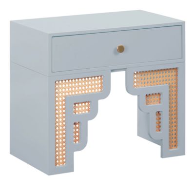 Suzie Pastel & Rattan Nightstand