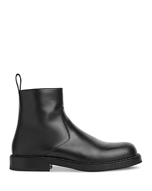 Shop Bottega Veneta Men's Strut Side Zip Pull On Ankle Boots In Nero