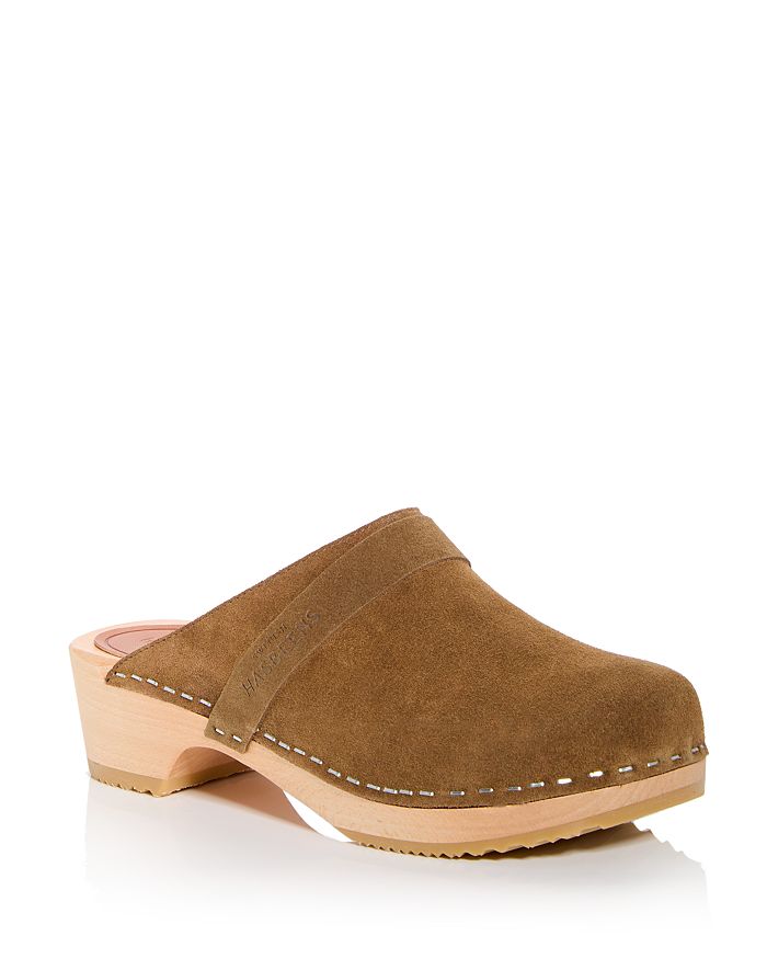 Swedish Hasbeens Women's Swedish Husband Clogs In Tobacco Suede