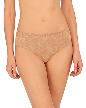 Shop Natori Bliss Allure One Size Lace Girl Briefs In Cafe