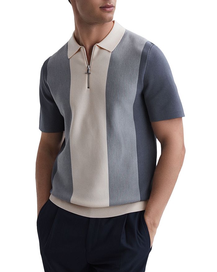 REISS - Milton Short Sleeved Color Blocked Polo Shirt