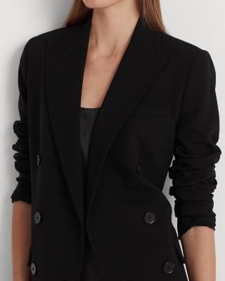 Wool Crepe Double Breasted Blazer