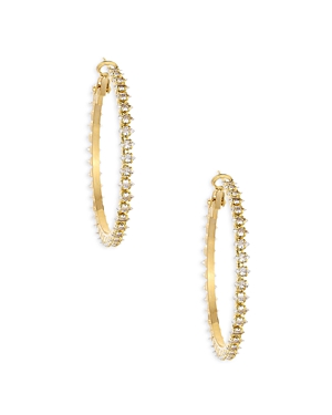 Shop Ettika Crystal Medium Hoop Earrings In Gold