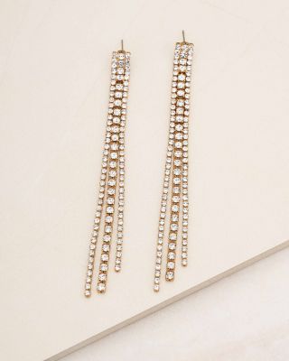 Your Moment Cubic Zirconia Linear Drop Earrings in 18K Gold Plated